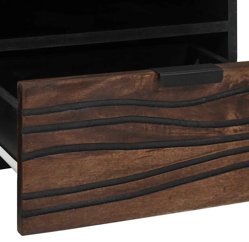 vidaXL Τραπεζάκι σαλονιού with Drawer Καφέ και Μαύρο 80 x 54 x 40 εκ