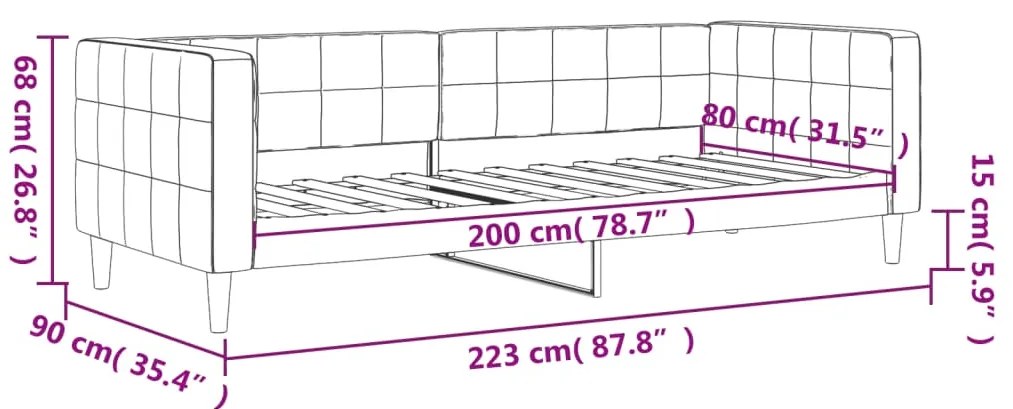 ΚΑΝΑΠΕΣ ΚΡΕΒΑΤΙ ΡΟΖ 80 X 200 ΕΚ. ΒΕΛΟΥΔΙΝΟΣ 354004