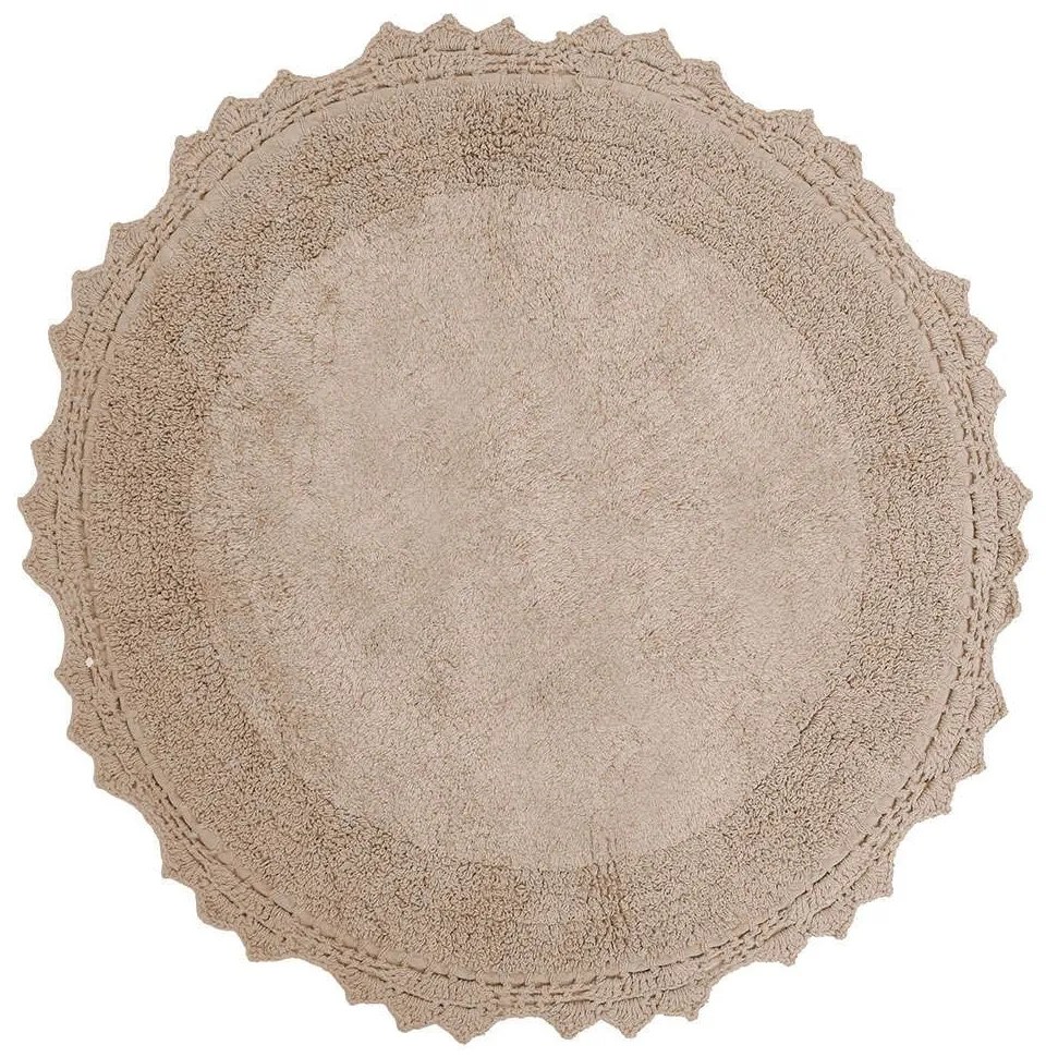 Πατάκι Μπάνιου Στρογγυλό Des. Lace Linen Anna Riska 60X60 60x60cm 100% Cotton