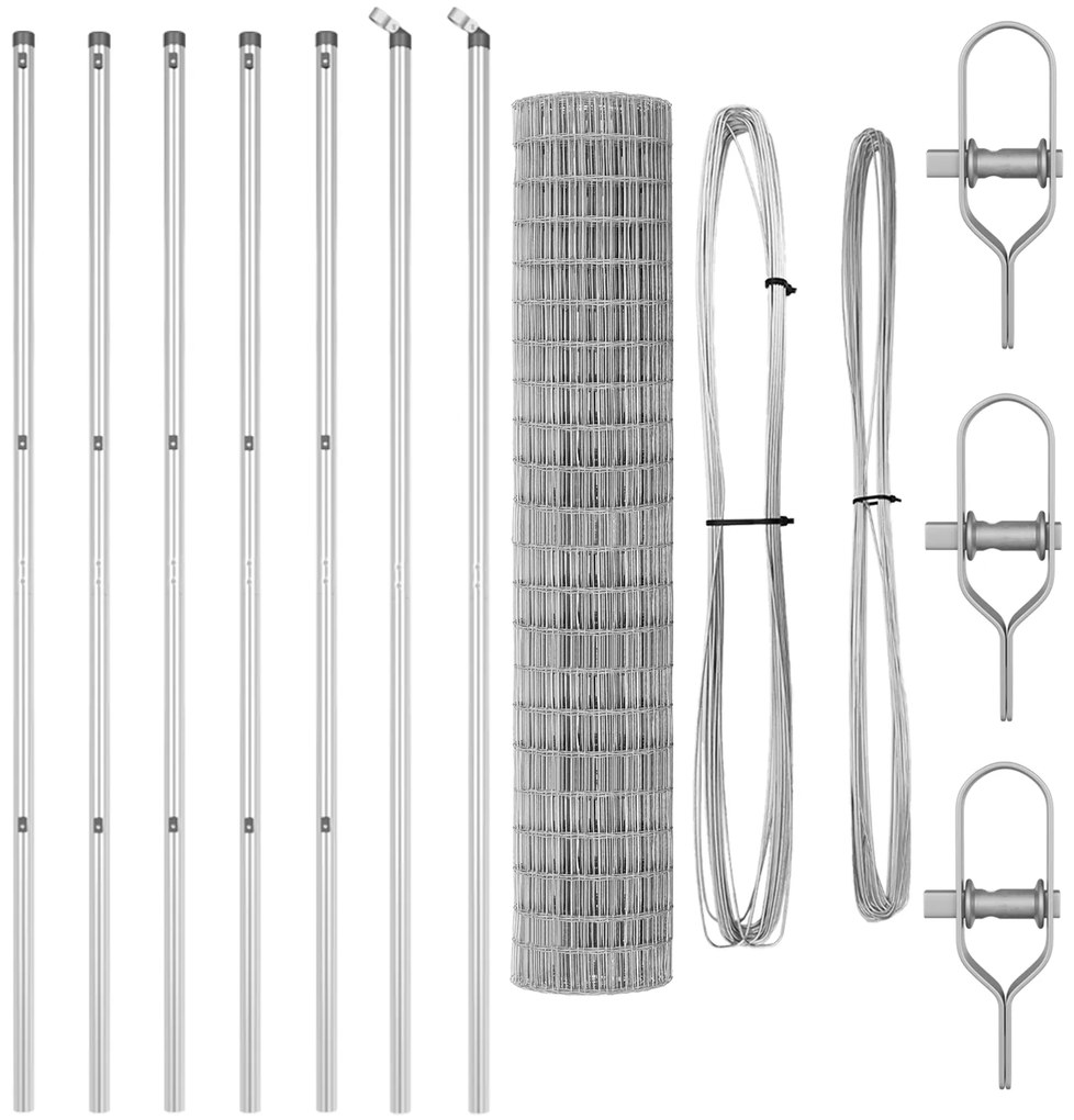 vidaXL Euro Fence με 7 Πόλους 1.6x10 μ Γαλβανισμένος Χάλυβας