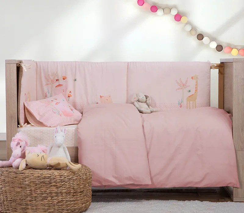 Βρεφικη Παπλωματοθηκη Basic 1011-Pink 110X150 Nef-Nef Homeware