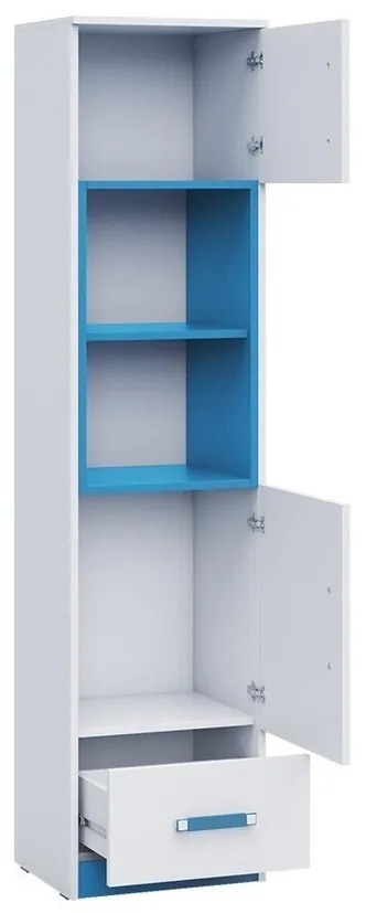 Βιβλιοθήκη Akron K104, Με συρτάρια, Με πόρτες, Κλειστό, Πλαστικοποιημένη μοριοσανίδα, Ο αριθμός των θυρών: 2, Αριθμός συρταριών: 1, 189x45x40cm