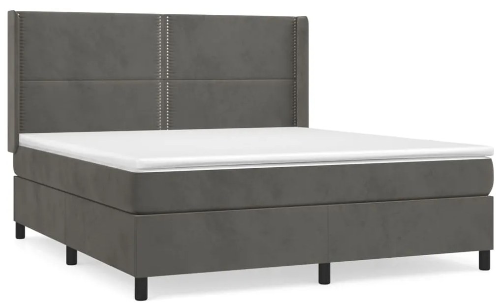 ΚΡΕΒΑΤΙ BOXSPRING ΜΕ ΣΤΡΩΜΑ ΣΚΟΥΡΟ ΓΚΡΙ 160X200 ΕΚ. ΒΕΛΟΥΔΙΝΟ 3132628