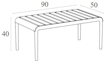 PARIS MARSALA ΤΡΑΠΕΖΙ 90X50X40εκ. ΠΟΛ/ΝΙΟΥ