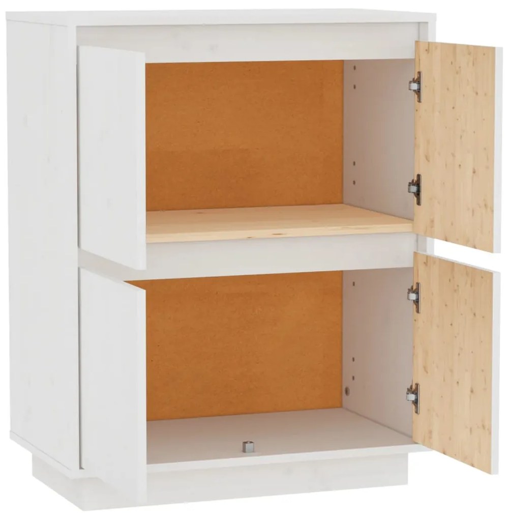 vidaXL Συρταριέρα Λευκή 60 x 34 x 75 εκ. από Μασίφ Ξύλο Πεύκου