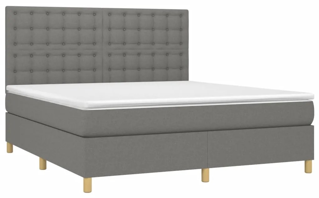 ΚΡΕΒΑΤΙ BOXSPRING ΜΕ ΣΤΡΩΜΑ ΣΚΟΥΡΟ ΓΚΡΙ 160X200 ΕΚ ΥΦΑΣΜΑΤΙΝΟ 3142666