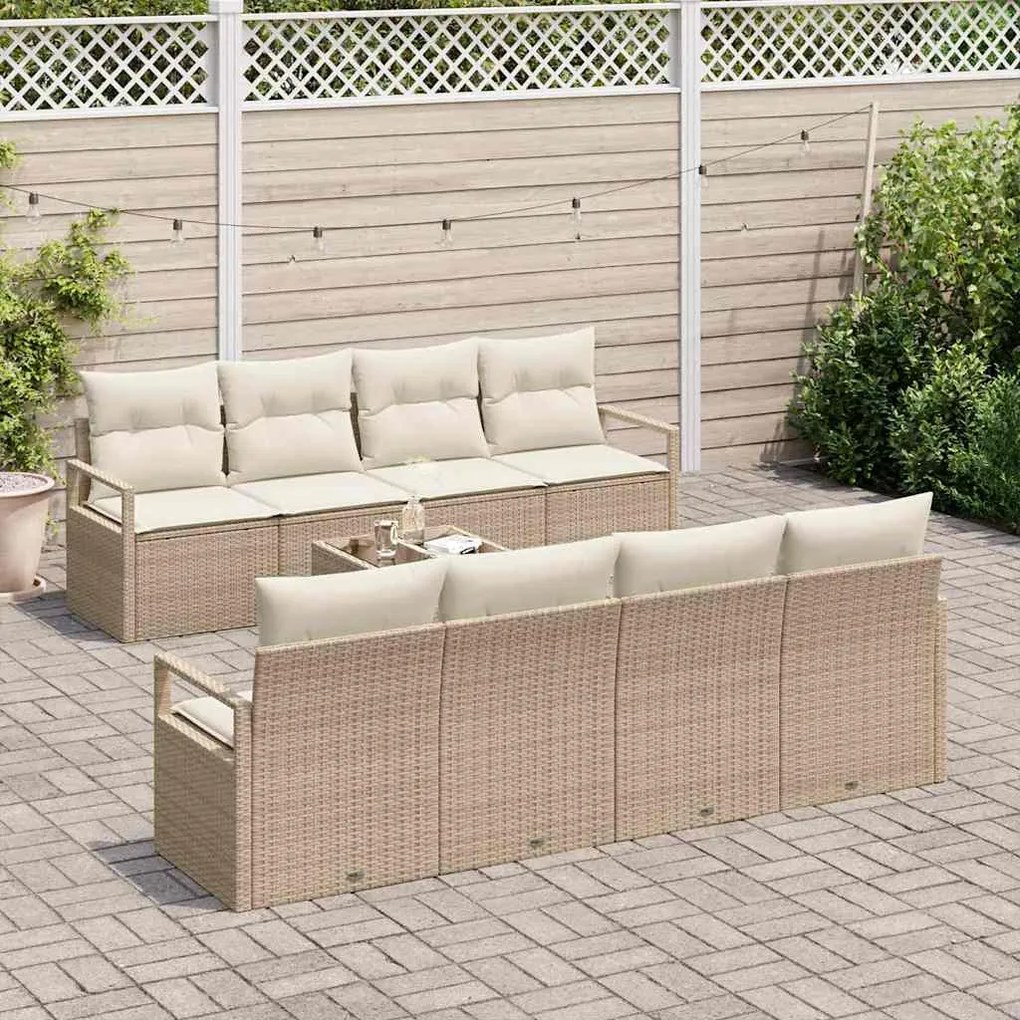 vidaXL Σετ Καναπέ Κήπου 7 pcs Μπεζ, Κρέμα 55 x 55 x 37 εκ