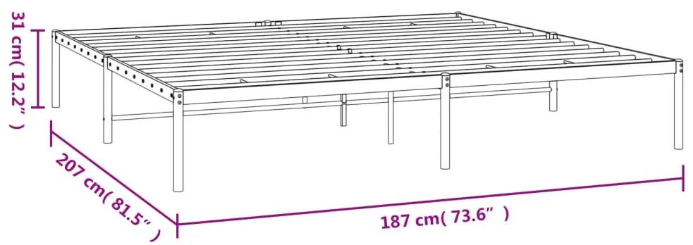 Μεταλλικό Πλαίσιο Κρεβατιού Λευκό 180 x 200 εκ. - Λευκό