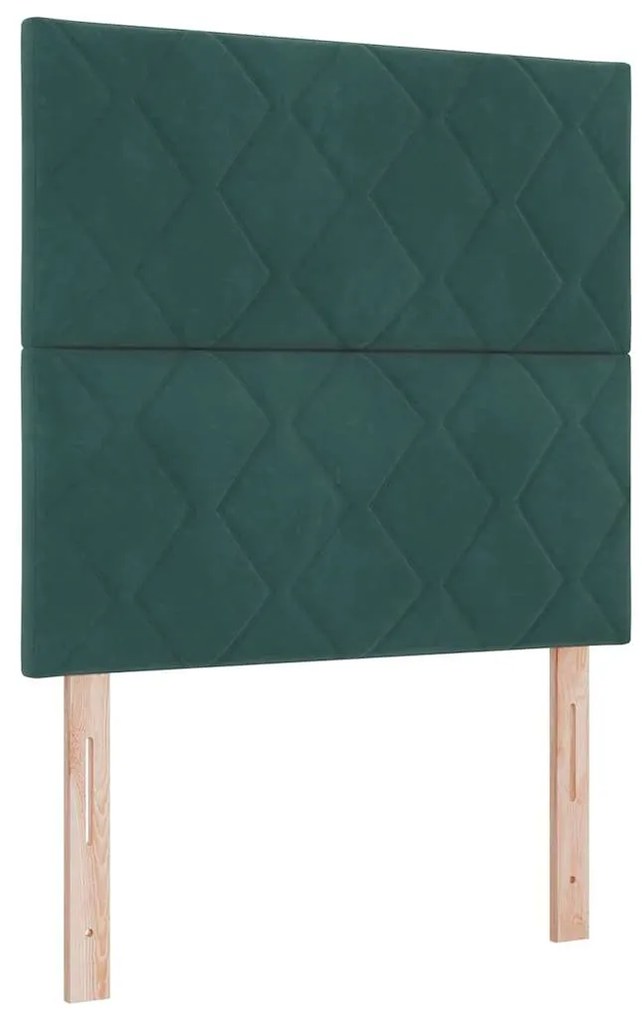 vidaXL Κρεβάτι με ελατήρια Σκούρο πράσινο 120 x 200 cm Βελούδο