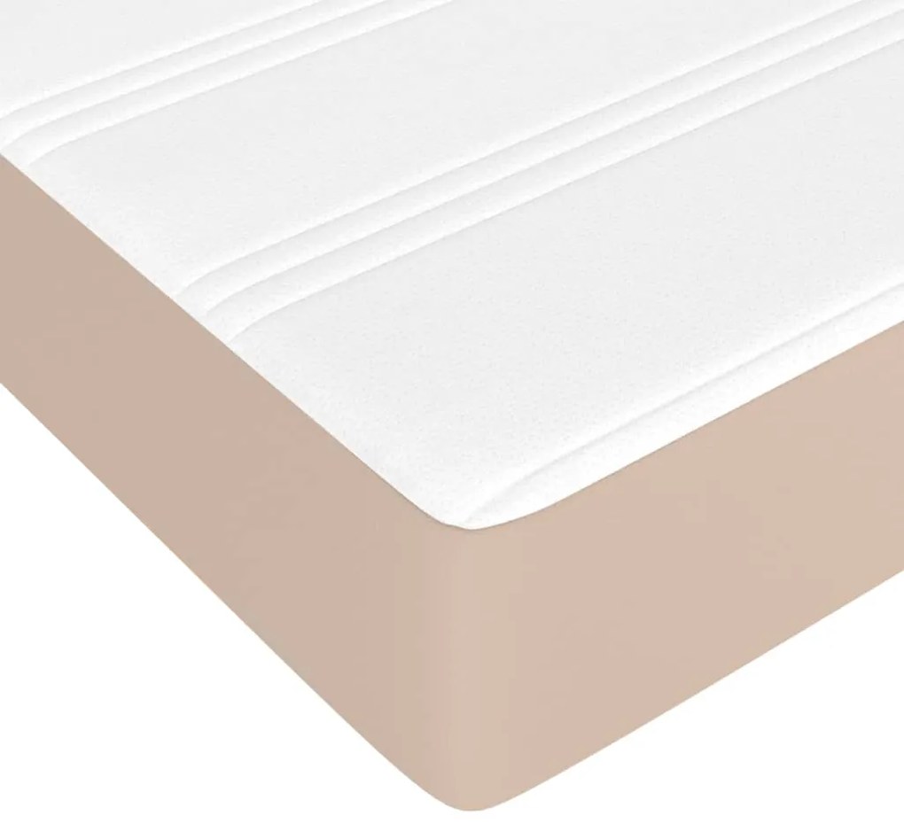 Κρεβάτι Boxspring με Στρώμα Καπουτσίνο 90x200εκ.από Συνθ. Δέρμα - Καφέ