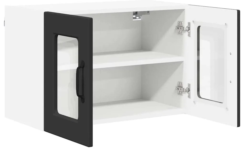 vidaXL Κρεμαστό ντουλάπι κουζίνας με ράφι 2 pcs Μαύρο 60 x 31 x 40 εκ