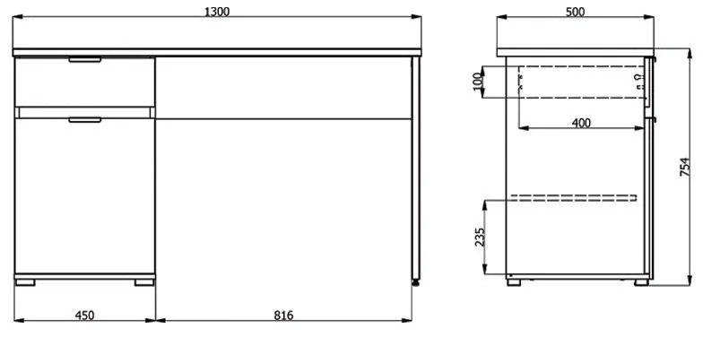 Γραφείο Jan Sonoma - Λευκό 130x50x75,5 εκ.