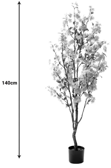 Διακοσμητικό φυτό Peach flower σε γλάστρα Inart ροζ pp Υ140εκ - 316-000028