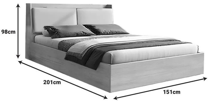 Κρεβάτι Akvare διπλό mdf σε φυσική απόχρωση 150x200εκ 156x215.3x98 εκ.