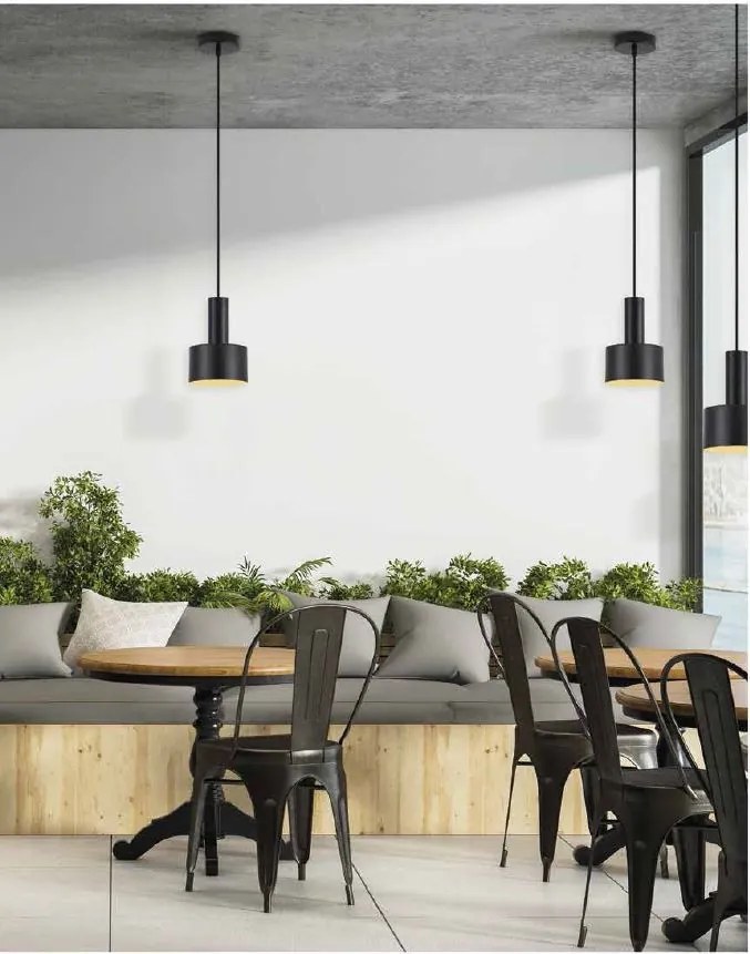 Φωτιστικό Οροφής  SE21-BL-4-MS1 ADEPT TUBE Black Pendant Black Metal Shade+ - 51W - 100W - 77-8540