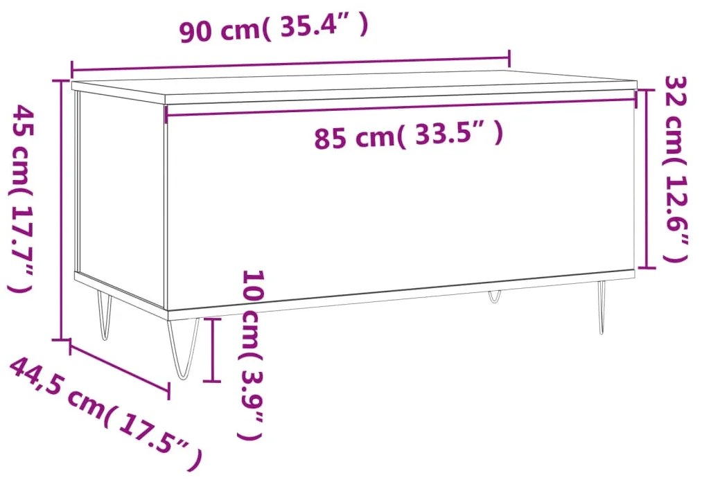 ΤΡΑΠΕΖΑΚΙ ΣΑΛΟΝΙΟΥ ΜΑΥΡΟ 90X44,5X45 ΕΚ. ΕΠΕΞΕΡΓΑΣΜΕΝΟ ΞΥΛΟ 830973