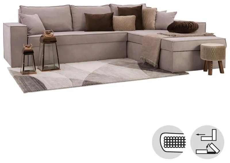 Γωνιακός Καναπές Olymp 3 Fylliana Taupe 280x210x80 εκ. 280x210x80 εκ.