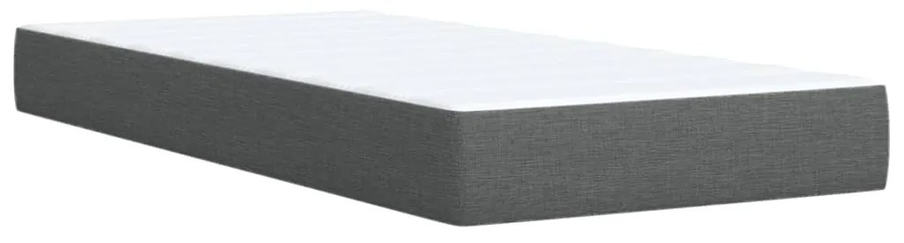 vidaXL Κρεβάτι Boxspring με Στρώμα Σκούρο Γκρι 100x200 εκ. Υφασμάτινο