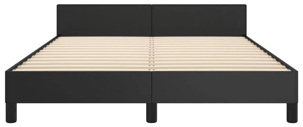 Πλαίσιο Κρεβατιού με Κεφαλάρι Μαύρο 140x190 εκ. Συνθετικό Δέρμα - Μαύρο