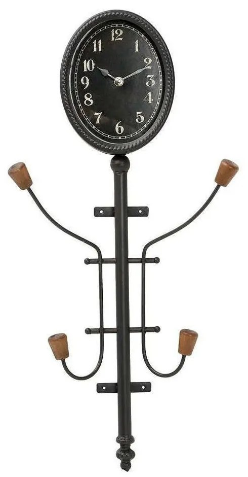 Ρολόι-Κρεμάστρα Μαύρη GAD137 Μαύρο 68,5x33x12cm Espiel Metal