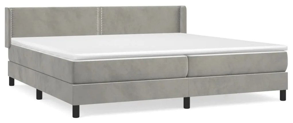 ΚΡΕΒΑΤΙ BOXSPRING ΜΕ ΣΤΡΩΜΑ ΑΝΟΙΧΤΟ ΓΚΡΙ 200X200 ΕΚ. ΒΕΛΟΥΔΙΝΟ 3130919