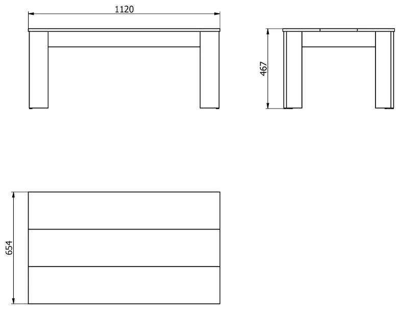 Τραπεζάκι Σαλονιού Marengo Sonoma - Latte - Λευκό 112x65x46 εκ. 112x65x46 εκ.