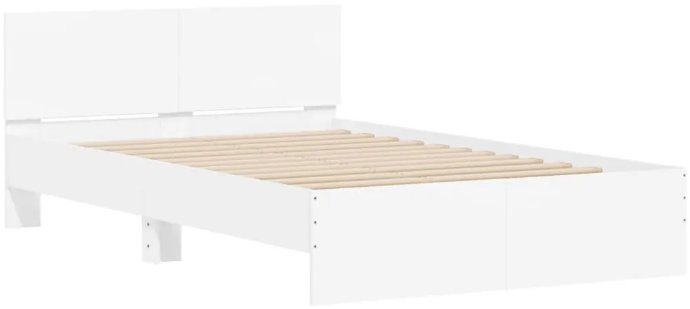 vidaXL Πλαίσιο Κρεβατιού με Κεφαλάρι/LED Λευκό 140x190 εκ.