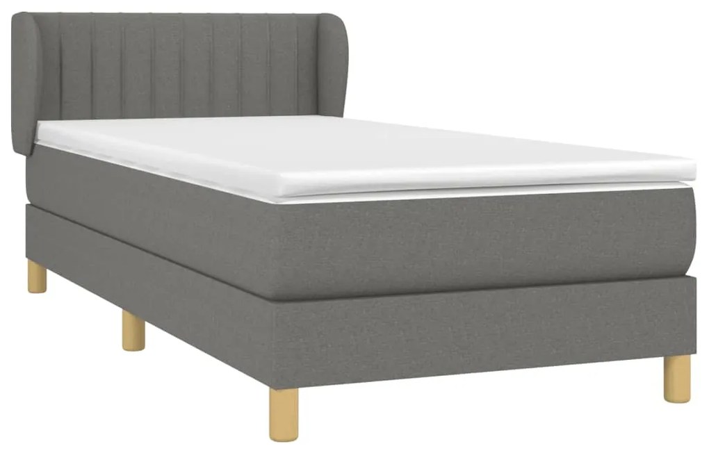 ΚΡΕΒΑΤΙ BOXSPRING ΜΕ ΣΤΡΩΜΑ ΣΚΟΥΡΟ ΓΚΡΙ 90X200 ΕΚ. ΥΦΑΣΜΑΤΙΝΟ 3126934