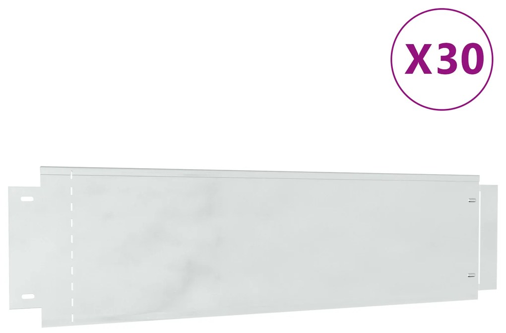 vidaXL Περίφραξη Γκαζόν 30 τεμ 25x100 εκ. Ευέλικτος Γαλβανισμένος Χάλυβας