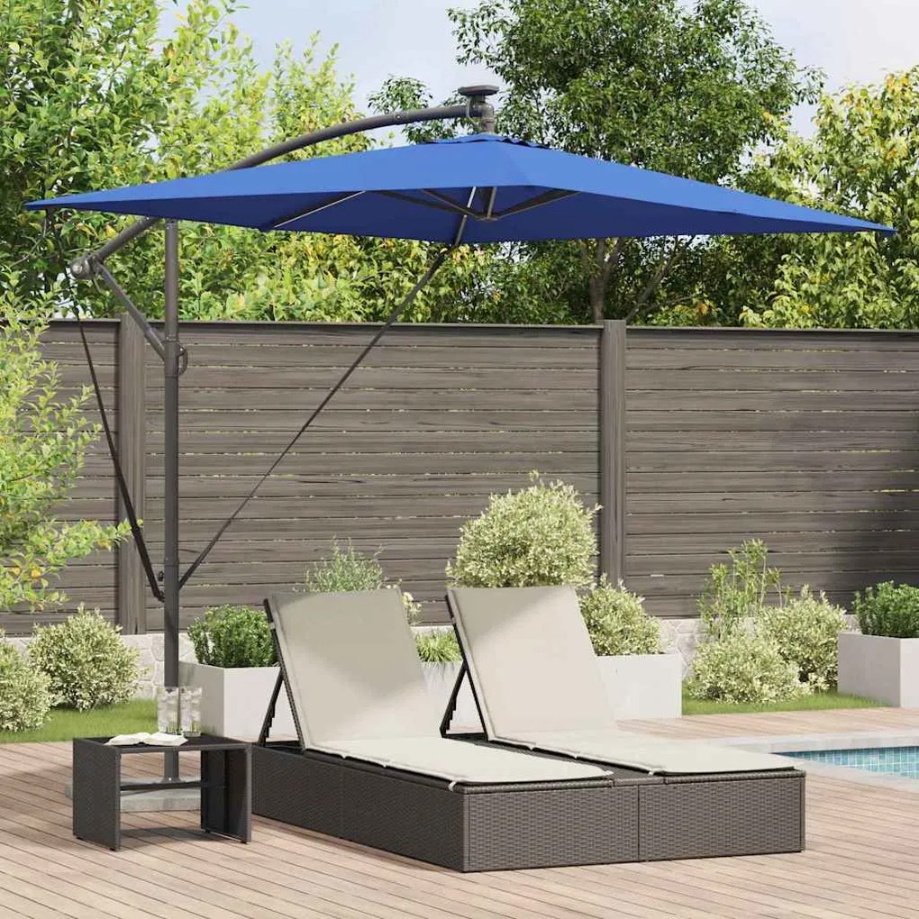 vidaXL Ομπρέλα Cantilever Banana με κλειδαριά Μπλε 294 x 200 x 254 εκ.
