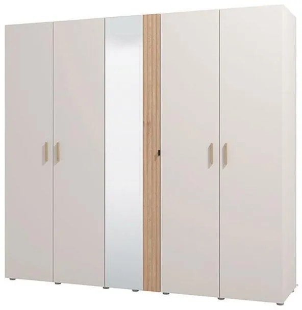 Wardrobe with Μirror Belfort 5K1O H205 Cashmere - Artisan 225x56x208 cm