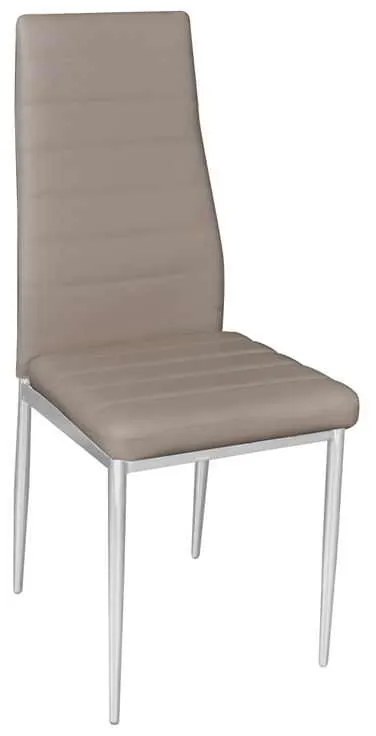 Καρέκλα Jetta-I Χρώμιο/PVC Cappuccino Συσκ.6τμχ 40x50x95cm