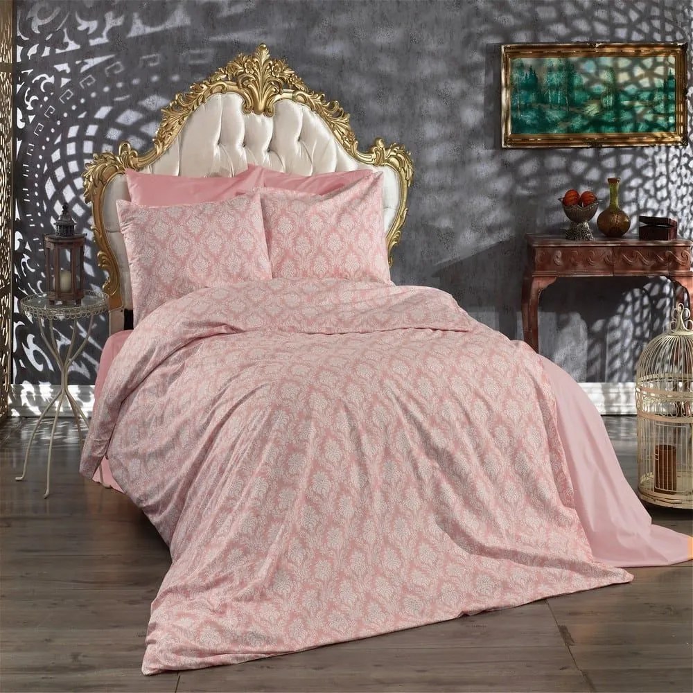 Σεντόνια Οφηλία 277 (Σετ 4τμχ) Pink DimCol Υπέρδιπλο 240x270cm Βαμβάκι-Πολυέστερ