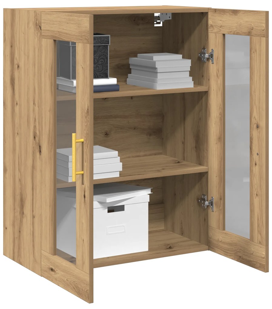 vidaXL Ντουλάπα Τοίχου με Γυάλινα Πόρτες Artisan Oak 69,5x34x90 εκ.