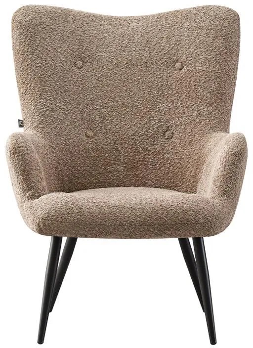 Πολυθρόνα C-06 Fylliana με Μεταλλικά Πόδια και Μπέζ Ύφασμα 80x75x97 εκ. 80x75x97 εκ.