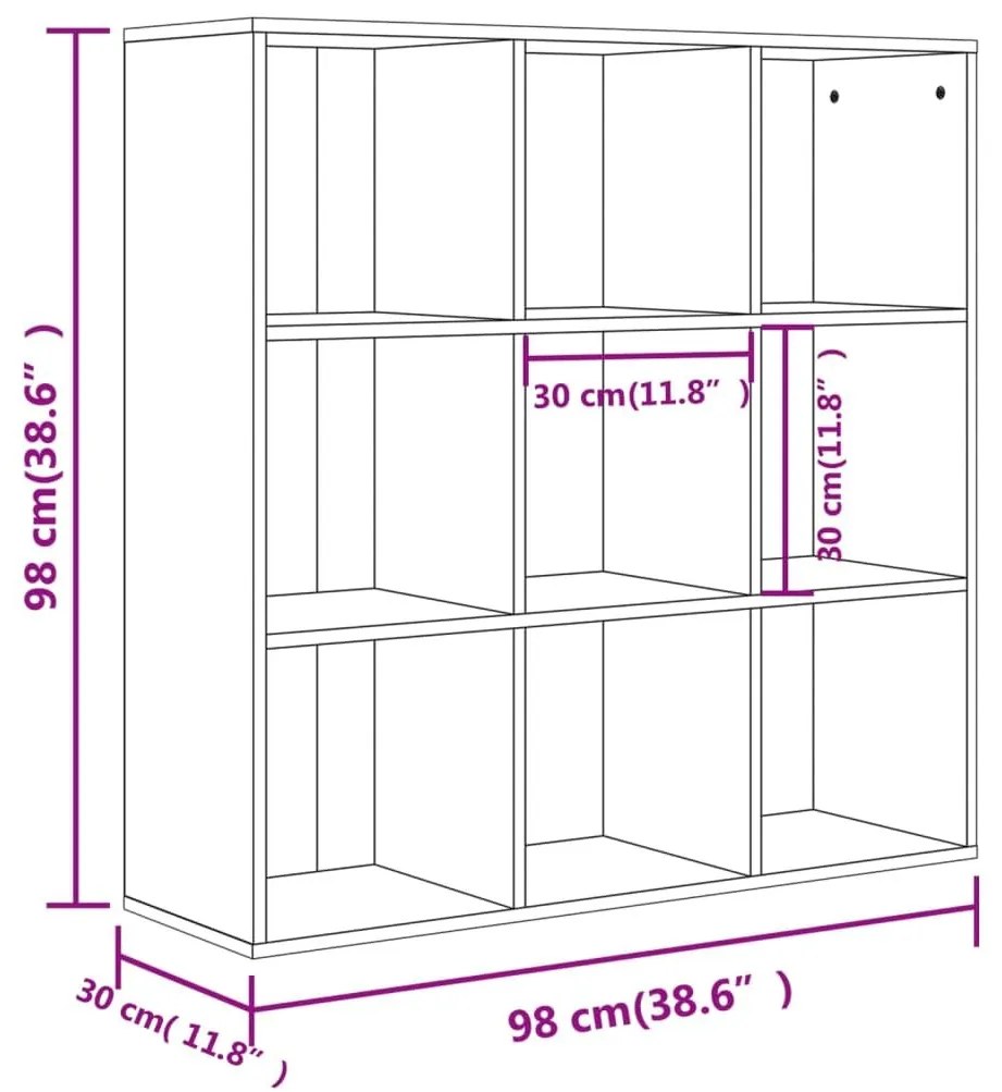 Βιβλιοθήκη Χρώμα Sonoma Δρυς 98x29x97,5 εκ. Επεξεργασμένο Ξύλο - Καφέ