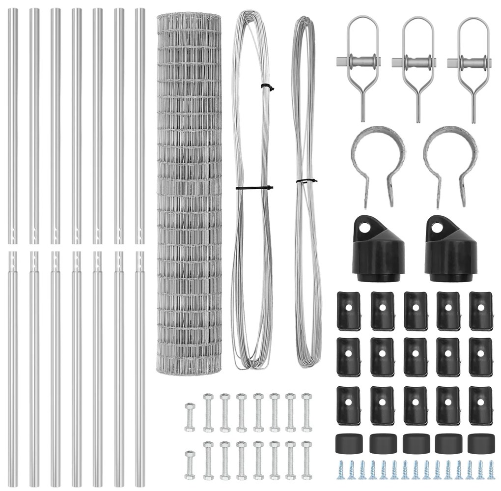 vidaXL Euro Fence με 7 Πόλους 1.6x10 μ Γαλβανισμένος Χάλυβας