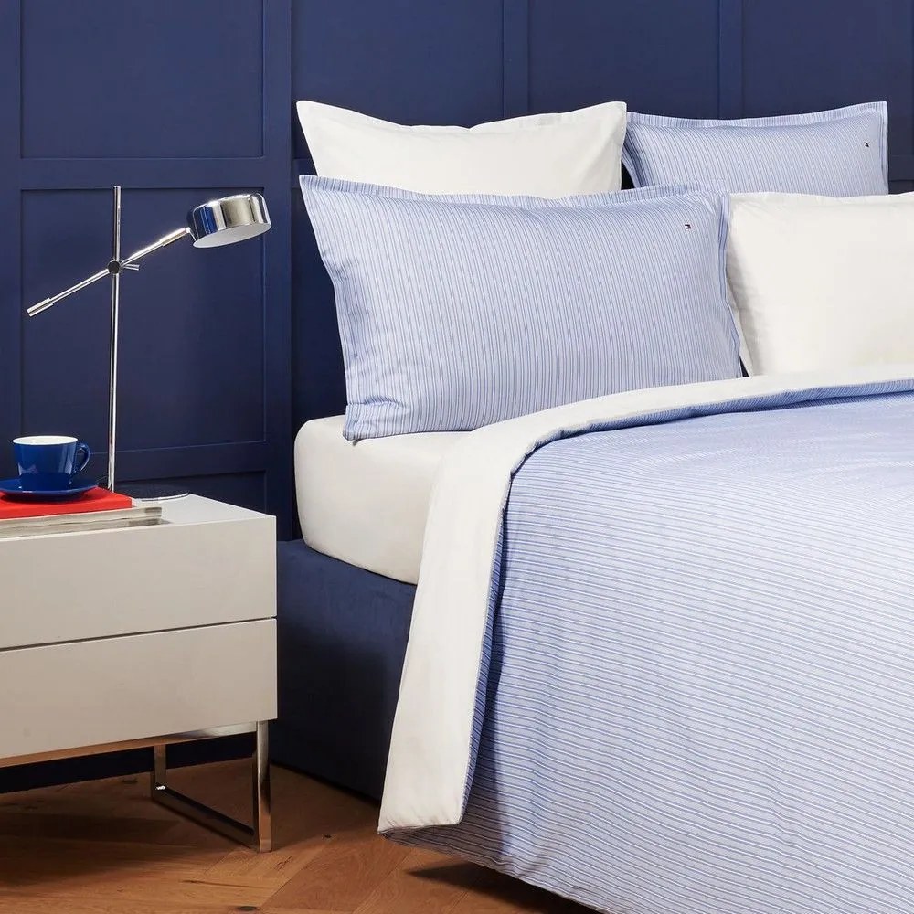 Παπλωματοθήκη Billie 695148 Blue Tommy Hilfiger Υπέρδιπλo 100% Cotton Satin