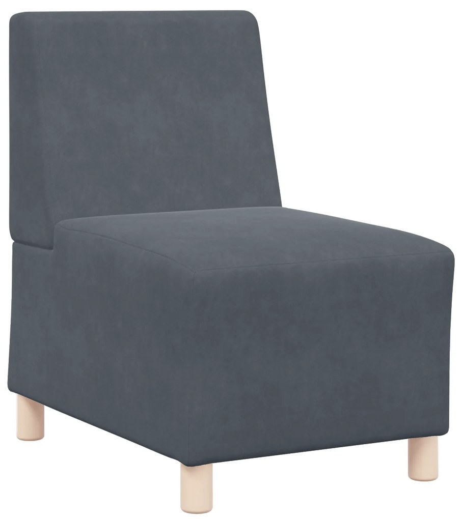 vidaXL Καναπέδες 3 pcs Σκούρο γκρι 55 x 74 x 82 εκ. Βελούδο
