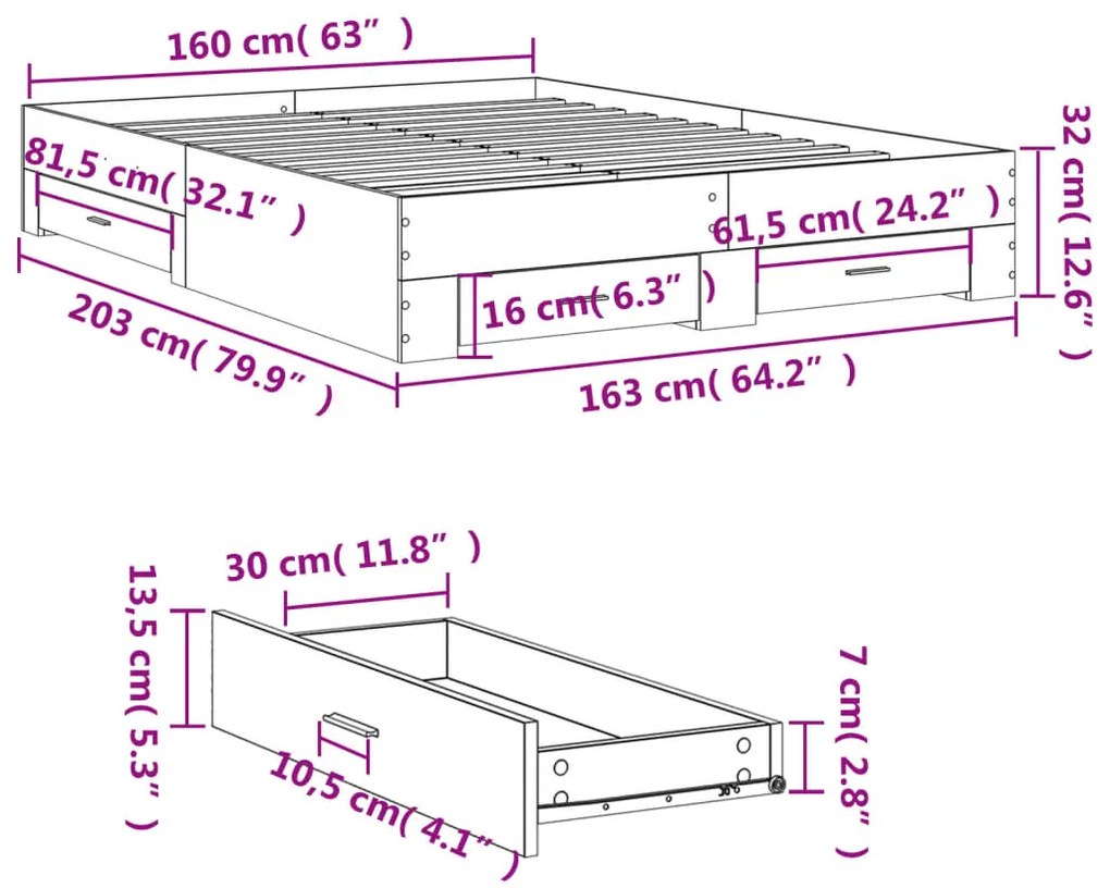 ΠΛΑΙΣΙΟ ΚΡΕΒΑΤΙΟΥ ΜΕ ΣΥΡΤΑΡΙΑ ΜΑΥΡΟ 160X200 ΕΚ ΕΠΕΞΕΡΓ. ΞΥΛΟ 3280371