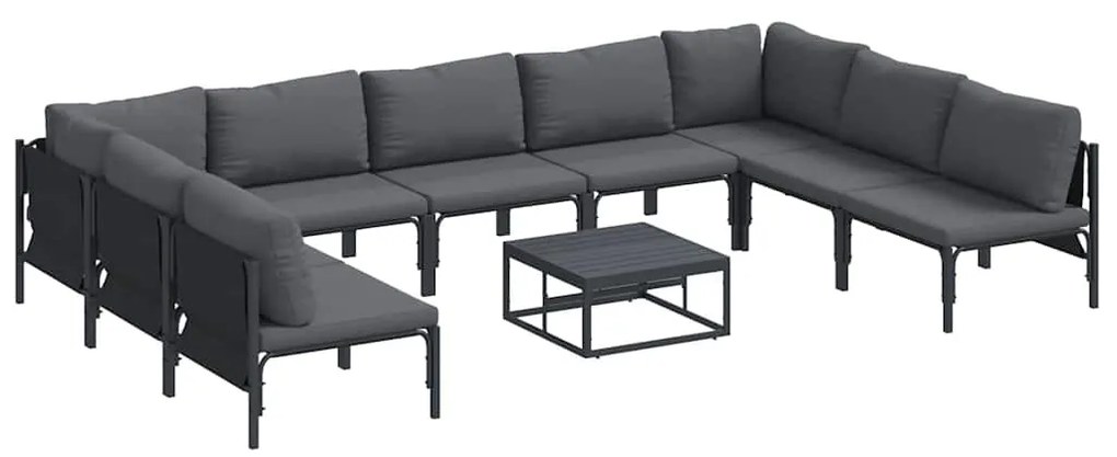 vidaXL Σετ Καναπέ Κήπου 10 pcs Ανθρακί Ατσάλι