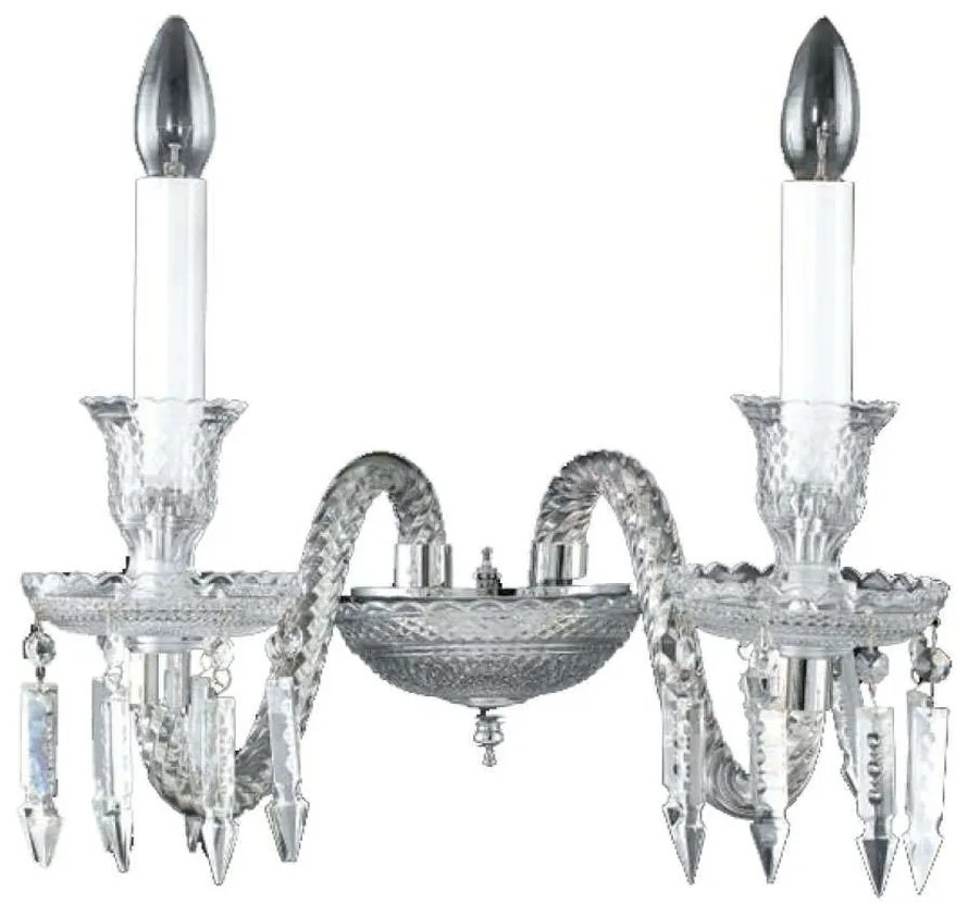 Φωτιστικό Τοίχου - Απλίκα Louvre I-LOUVRE/AP2 2xE14 38x38cm Chrome Luce Ambiente Design Crystal