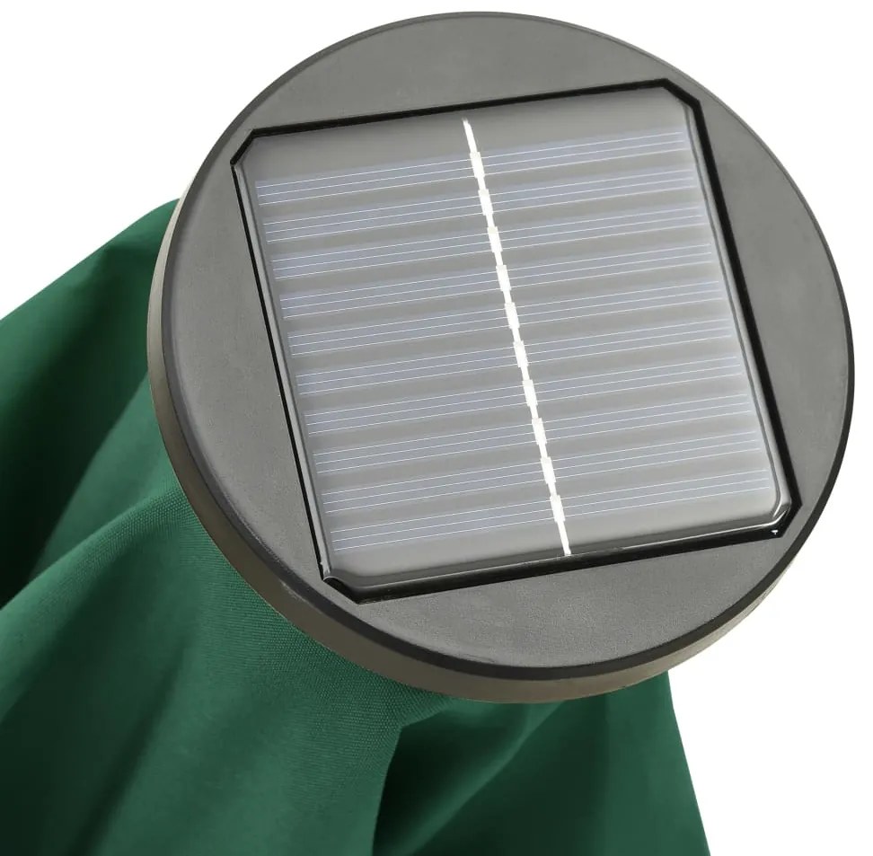 Ομπρέλα Κήπου με LED Πράσινη 200 x 211 εκ. Αλουμινίου - Πράσινο