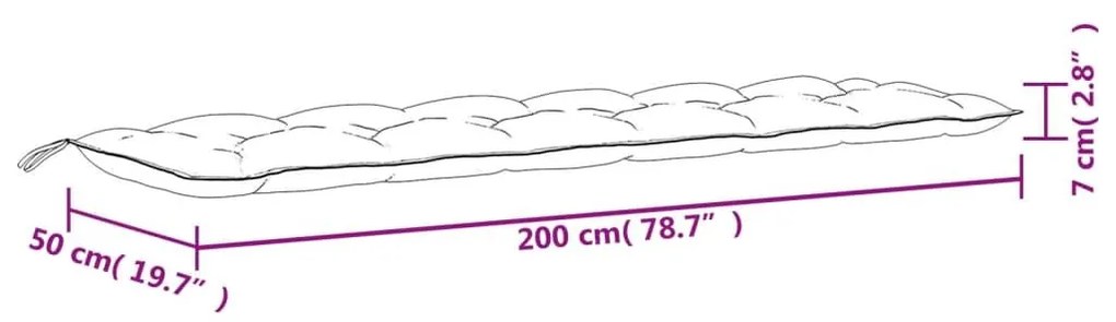 Μαξιλάρια Πάγκου Κήπου 2 τεμ. Μπορντό 200x50x7cm Ύφασμα Oxford - Κόκκινο