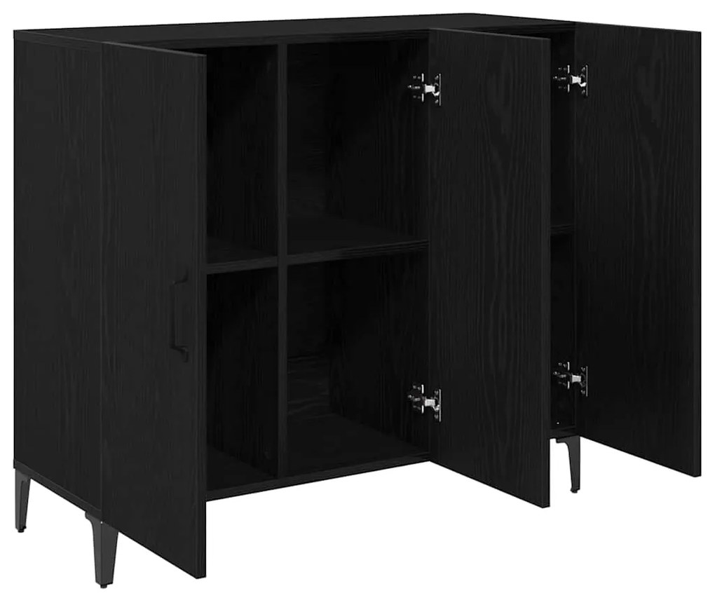 vidaXL Πλαϊνό γραφείο Μαύρη δρυς 34 x 90 x 80 εκ Επεξεργασμένο ξύλο