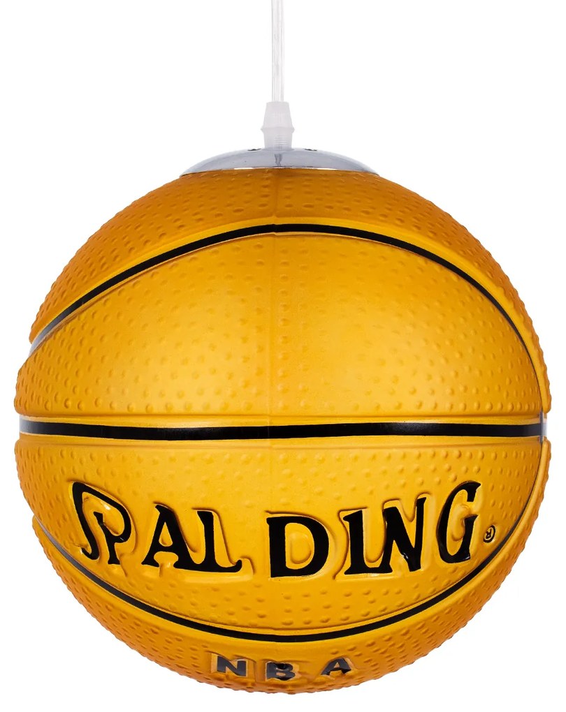 GloboStar SPALDING NBA 00649 Μοντέρνο Κρεμαστό Παιδικό Φωτιστικό Οροφής Μονόφωτο 1 x E27 Πορτοκαλί Γυάλινο Φ25 x Υ25cm - 00649