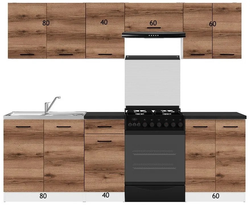 Σετ κουζίνας Econ plus 113, 240x60cm, 112 kg, Πάγκος, Πλαστικοποιημένη μοριοσανίδα | Epipla1.gr