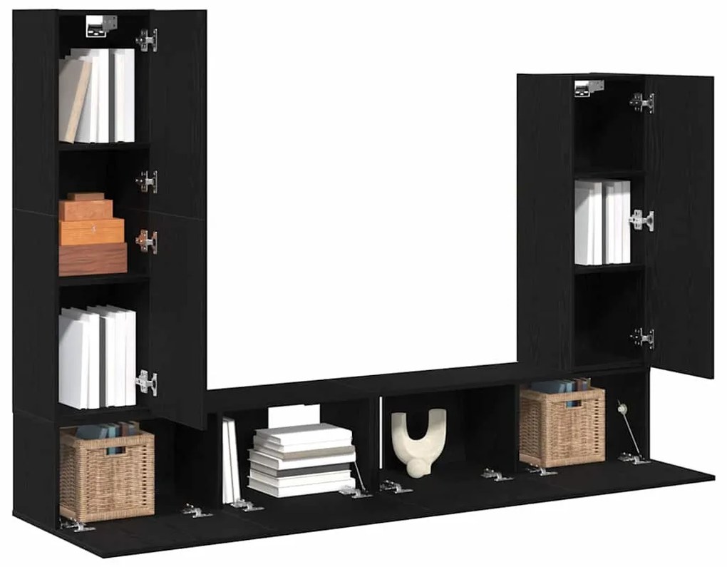 vidaXL Σετ επίπλου τηλεόρασης 6 pcs Μαύρη δρυς 30.5 x 30 x 110 εκ.