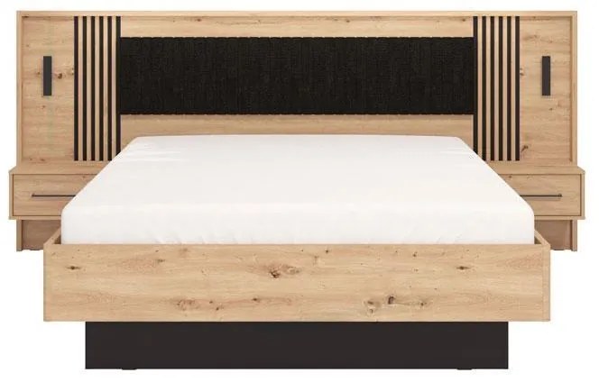 Ξύλινο Κρεβάτι Ascalon 160 Plus Artisan - Μαύρο Γκρί 160x200 εκ. 268x209x115 εκ.