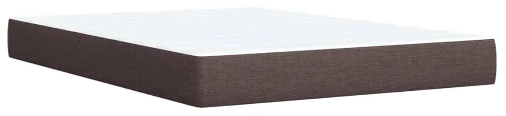 Κρεβάτι Boxspring με Στρώμα Σκούρο Καφέ 140x200 εκ Υφασμάτινο - Καφέ